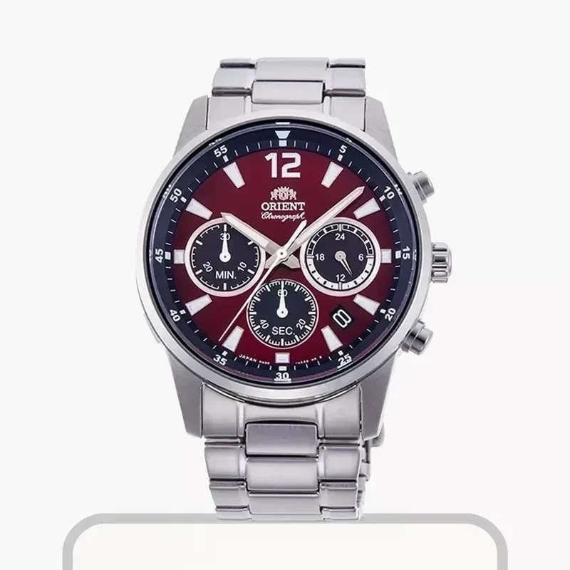 Orient Sports Chronograph Maroon Dial Men's Watch- RA-KV0004R